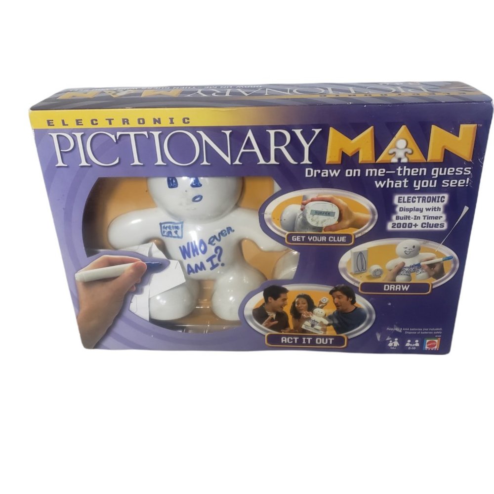Pictionary Quick Drawing Board & Guessing Game Mattel Electric Man.  Electric Di